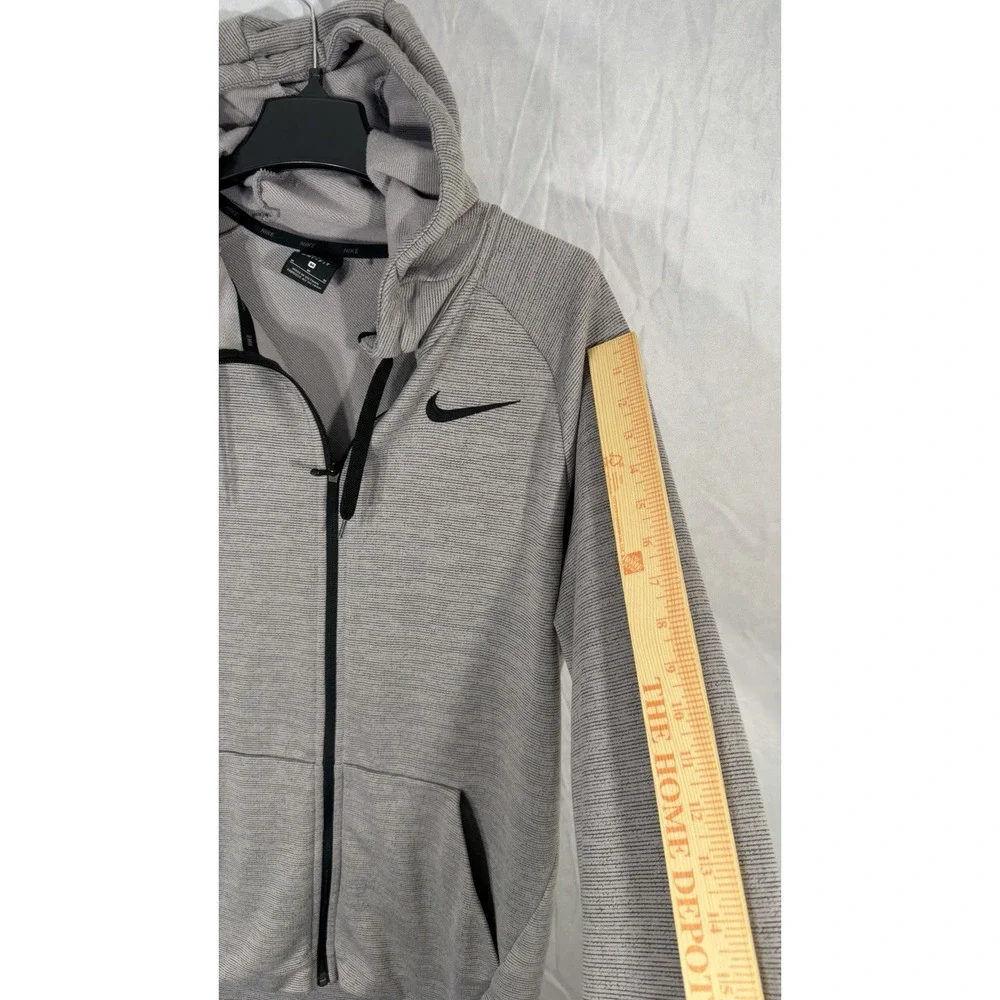 nike dri fit Full Zip Hoodie Heather Knit Training Athletic Sweater Gray Men's M